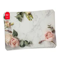 Vinyl-Tischsets mit Rosen auf Marmor